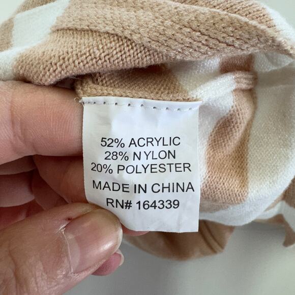 Petal + Pup Dress Womens X Small Tan White Striped Knit Angelina Halter Midi - Picture 6 of 8